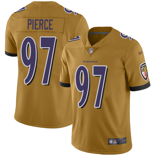 Baltimore Ravens Limited Gold Men Michael Pierce Jersey NFL Football #97 Inverted Legend
